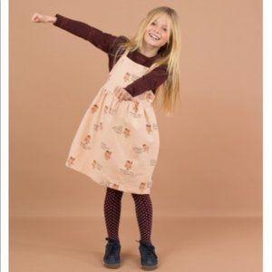 Tinycottons - friendly bags fleece dress toddler girl pima cotton beige dress 2T